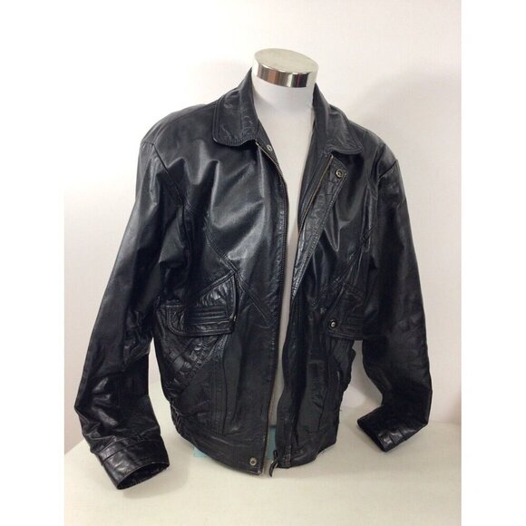 Vintage Leather Motorcycle Jacket Coat Mens Medium - Picture 1 of 10